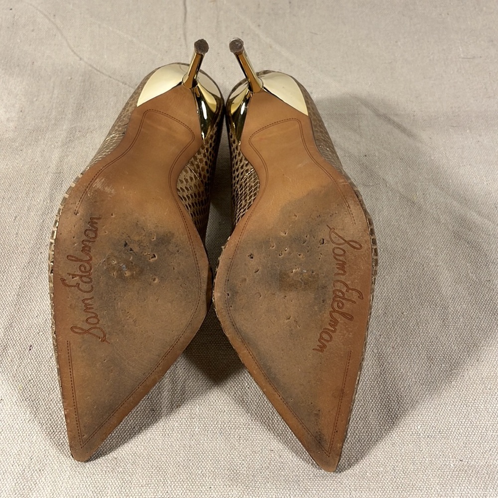 Sam Edelman “Danielle” gold print heels, size 7 - Picture 7 of 12